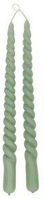 Dinerkaars gedraaid, celadon groen, 29 cm, set van 2