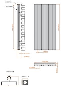 Eastbrook Charlton radiator 55x120cm aluminium 1150W wit mat