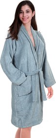 Badjas - 100% Katoen, waarvan 50% Gerecyclede Katoen - GRS Gecertificeerd - Maat M - Cashmere Blue