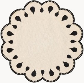 Ronde placemat Gotas met randborduurwerk