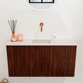 Mondiaz Joya DLux 80cm toiletmeubel ruby met wastafel faye midden zonder kraangat meli