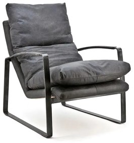 Eleonora Lex Industriele Fauteuil Leer Antraciet
