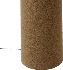 Japandi vloerlamp bruin teddy stof 2-lichts - Trompet