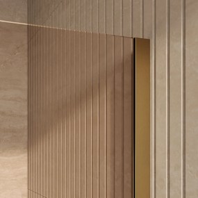Brauer Oblivion inloopdouche bronsglas 120cm met 30cm zijwand messing geborsteld PVD