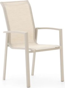 + 10% kassakorting | Dining tuinstoel | Forza Centallo | Textileen | Taupe | Stapelbaar | Kees Smit Tuinmeubelen
