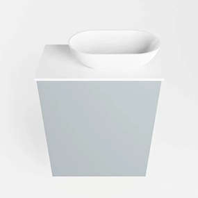 Mondiaz Fowy toiletmeubel 40cm clay met witte waskom rechts en kraangat