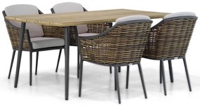 Tuinset 4 personen 180 cm Aluminium/wicker Grijs Coco Olivine/Montana