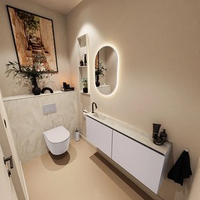 Mondiaz Ture DLux toiletmeubel 120cm cale met wastafel ostra links met kraangat