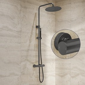 Saniclear Iron Stripes Pro opbouw regendouche verouderd ijzer / gunmetal met 30cm hoofddouche