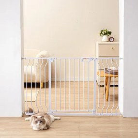 VEVOR Deur Veiligheidshek, Slagboom Traphek, 749-1346mm Breedtebereik Kinderhek, Huisdierhek, Traphek, Dubbelzijdig Draaihek 762mm Hoogte, Wit Babyhek Geen Boren Vereist