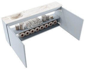 Mondiaz Ture DLux toiletmeubel 120cm clay met wastafel frappe links met kraangat