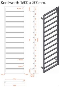 Eastbrook Kenilworth radiator 160 x 50cm 333 watt chroom