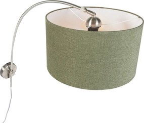 Wandbooglamp staal met kap groen 35/35/20 verstelbaar