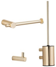 Saniclear Academy toiletaccessoiresset 3-delig geborsteld messing mat goud
