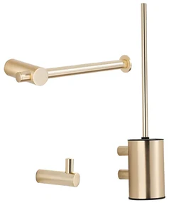 Saniclear Academy toiletaccessoiresset 3-delig geborsteld messing mat goud