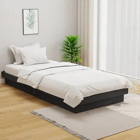 vidaXL Bedframe massief hout grijs 90x190 cm 3FT Single