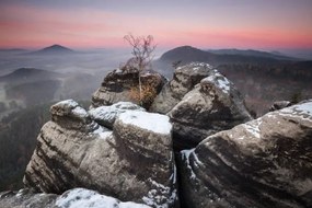 Kunstfotografie PINK MORNING,Scenic view of mountains against, Karel Stepan / 500px, (40 x 26.7 cm)