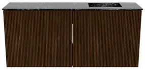 Mondiaz Joya DLux 90cm toiletmeubel walnut met wastafel faye rechts 1 kraangat lava