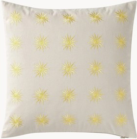 Geborduurde katoenen kussenhoes Sunny
