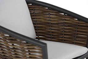 Barstoel Aluminium/wicker Taupe-naturel-bruin Coco Palm