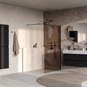 Brauer Oblivion inloopdouche bronsglas 120cm zwart mat