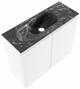 Mondiaz Ture DLux toiletmeubel 60cm talc met wastafel lava midden zonder kraangat