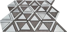 Zelfklevende Mozaïektegels Metaal | Driehoek Grijs Wit Zilver | 28,7×33,1 cm | Keuken, Bad &amp; WC