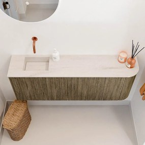 Mondiaz Joya DLux 110cm toiletmeubel ronding rechts dusk met wastafel faye links zonder kraangat meli