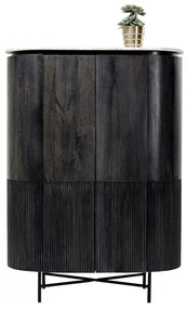 Kare Design Glenn Ovale Kast Zwart Met Wit Marmer - 100x45x138cm.