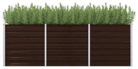 vidaXL Plantenbak verhoogd 240x80x77 cm gegalvaniseerd staal bruin