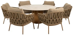 4 Seasons Outdoor Biarritz low dining tuinstoel amber Tuinstoel   beige weerbestendig