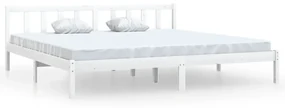 vidaXL Bedframe massief grenenhout wit 180x200 cm 6FT Super King