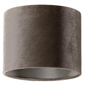 Velours lampenkap taupe rond 18/18/14 Klassiek / Antiek