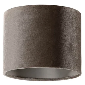 Velours lampenkap taupe rond 18/18/14 Klassiek / Antiek