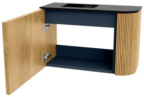 Mondiaz Joya 60cm toiletmeubel ronding rechts oak met wastafel faye links 1 kraangat urban