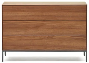 Kave Home Vedrana Walnoot Ladekast Strak Design - 110x40x75cm.