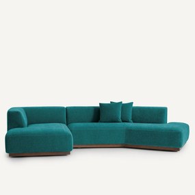 Hoekbank links in chenille fluweel, JACOPO