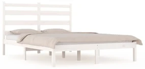vidaXL Bedframe massief grenenhout wit 140x190 cm