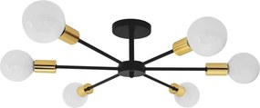 Spider Lamp 6 Zwart Goud APP501-6C