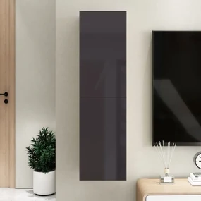 vidaXL Tv-meubel 30,5x30x110 cm spaanplaat hoogglans grijs