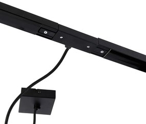 1-fase railsysteem donkerbrons met 4 spots en I voeding vierkant - Jeana