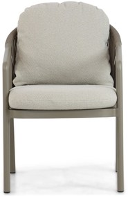 Tuinset 6 personen 240 cm Aluminium/rope Taupe Santika Furniture Santika