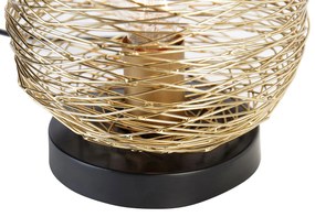 Design tafellamp goud met zwart 20 cm - Sarella Design E27 rond Binnenverlichting Lamp