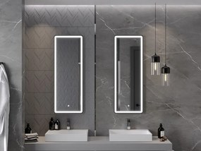Mexen Coro verlichte badkamerspiegel 45 x 120 cm, LED 6000K, antivmist, zwarte lijst - 9817-045-120-611-70