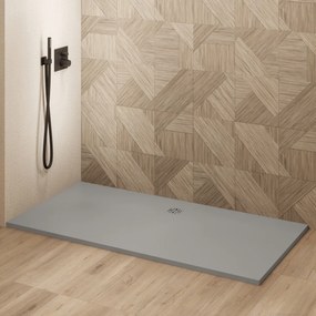Saniclear Modo douchebak 200x100cm met stone finish lichtgrijs