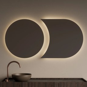 Gliss Design Eris spiegel tweevormig 70 + 80x70cm met handsensor