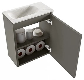 Mondiaz Ture DLux toiletmeubel 40cm smoke met wastafel ostra links zonder kraangat