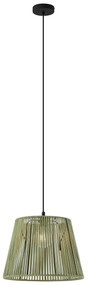 Buiten hanglamp zwart met groene kap van touw IP44 - CavaJapandi Minimalistisch E27 IP44 Buitenverlichting rond