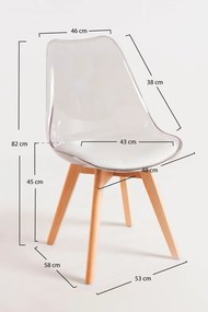 Set 4 Stoelen Synk Transparante Zitting