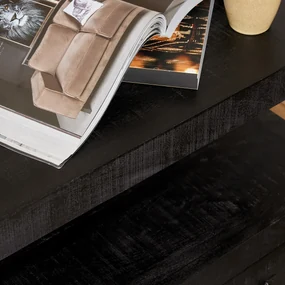 Starfurn Boaz Black Tv-meubel Van Zwart Mangohout 180 Cm - 177x51x36cm.